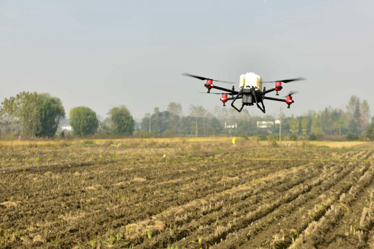 无人机飞播油菜、机械施肥、开沟覆土