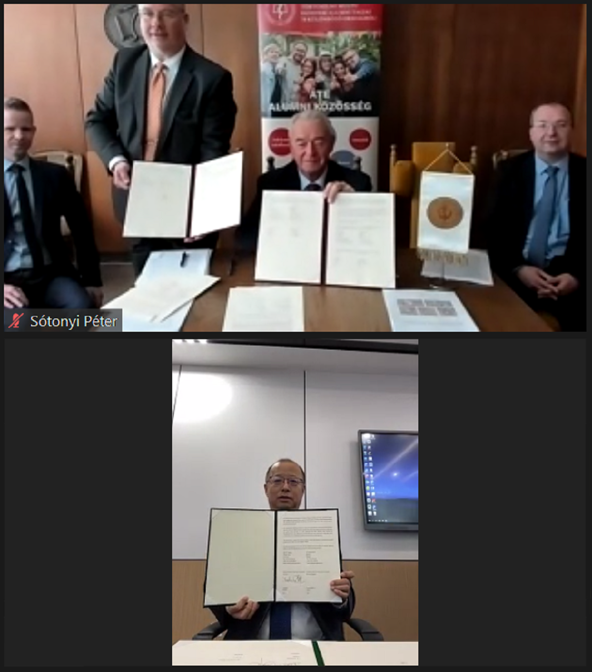 布达佩斯兽医大学Péter SÓTONY校长和我校李召虎校长签署两校合作框架协议